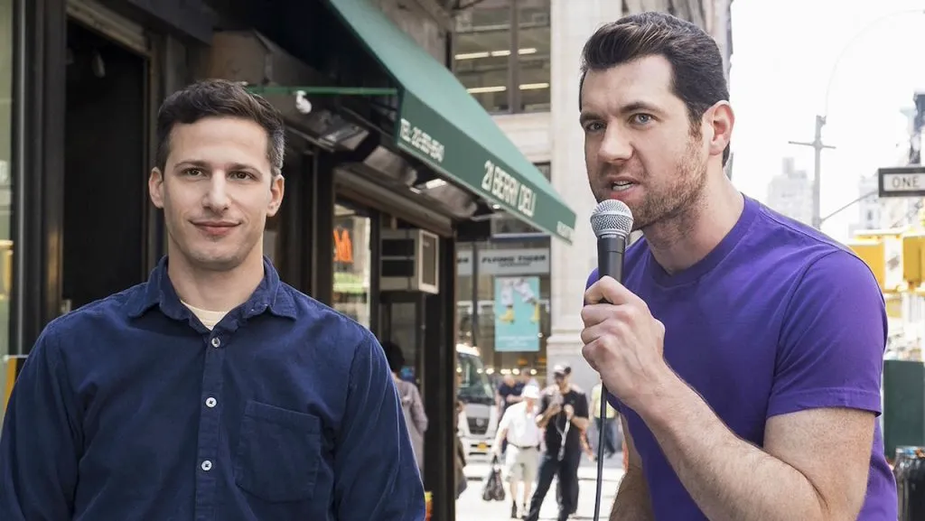 A still image from the unscripted comedy series, Billy on the Street.