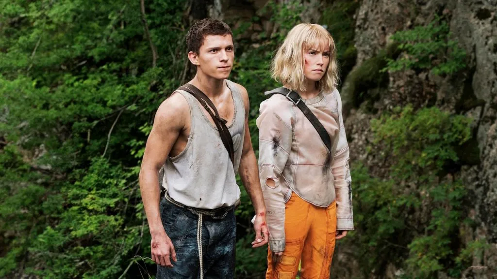 A still image from the dystopian movie, Chaos Walking.