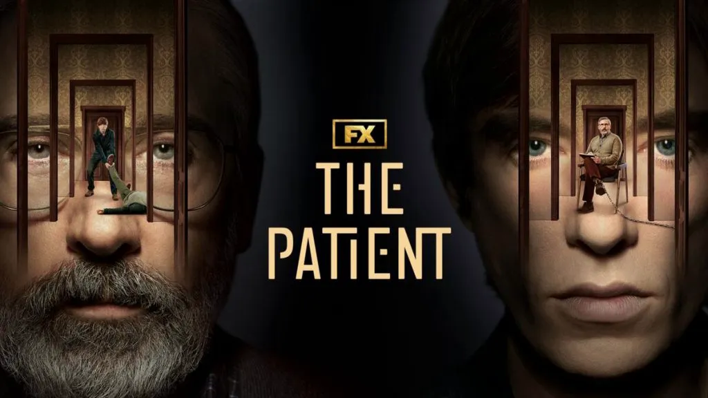 Title art for the psychological thriller series, The Patient, on Hulu.