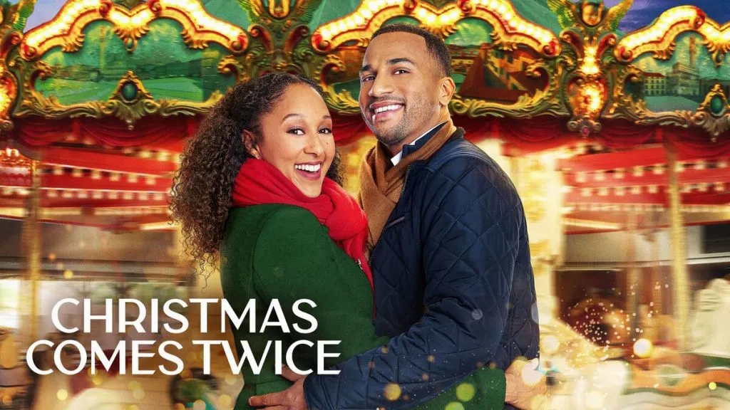 Title art for the Hallmark Christmas movie, Christmas Comes Twice.