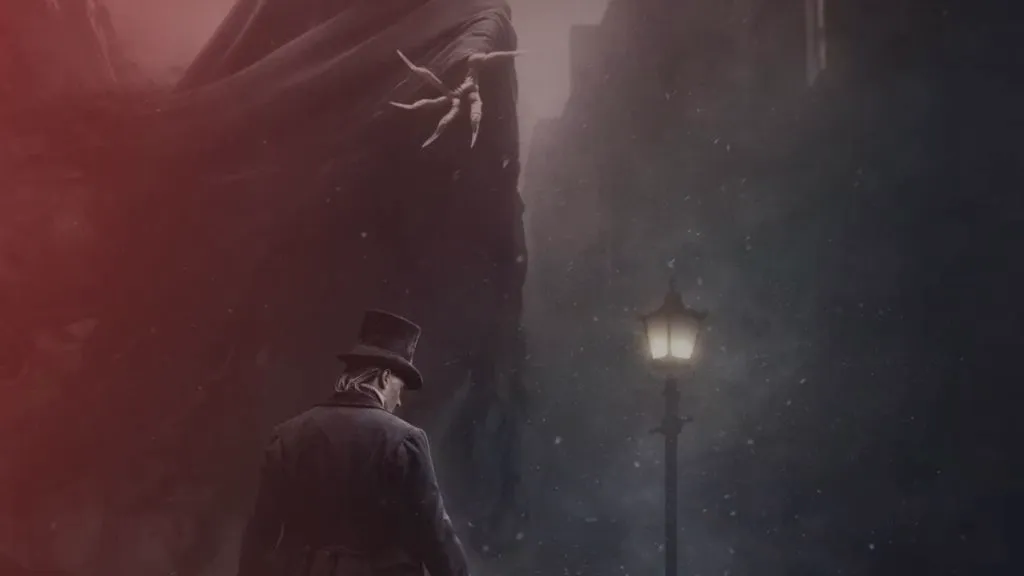 Title art for the classic Christmas horror story, A Christmas Carol.