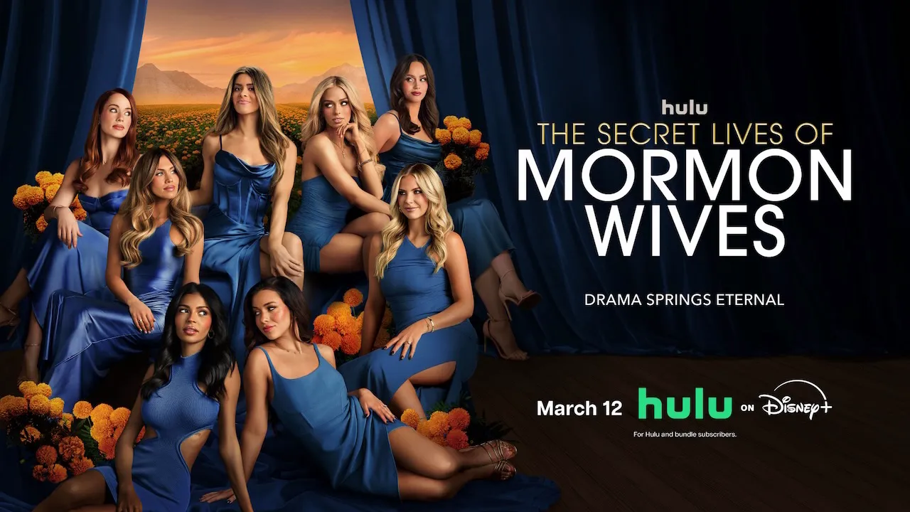 Title Art for The Secret Lives of Mormon Wives, a Hulu original reality TV show.