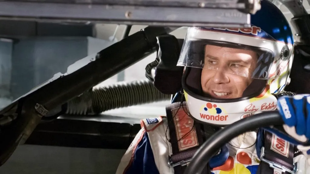 A still image from the Will Ferrell movie, Talladega Nights: The Ballad of Ricky Bobby.