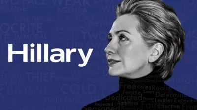 Title art for the political documentary Hillary, about Hillary Clinton.