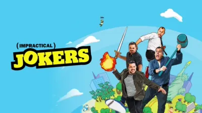 Title art for Impractical Jokers on Hulu.