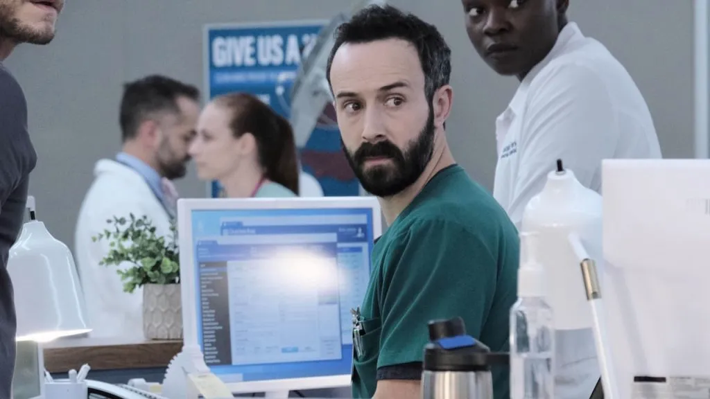 A still image of Tasso Feldman as Irving Feldman in the TV medical drama, The Resident.