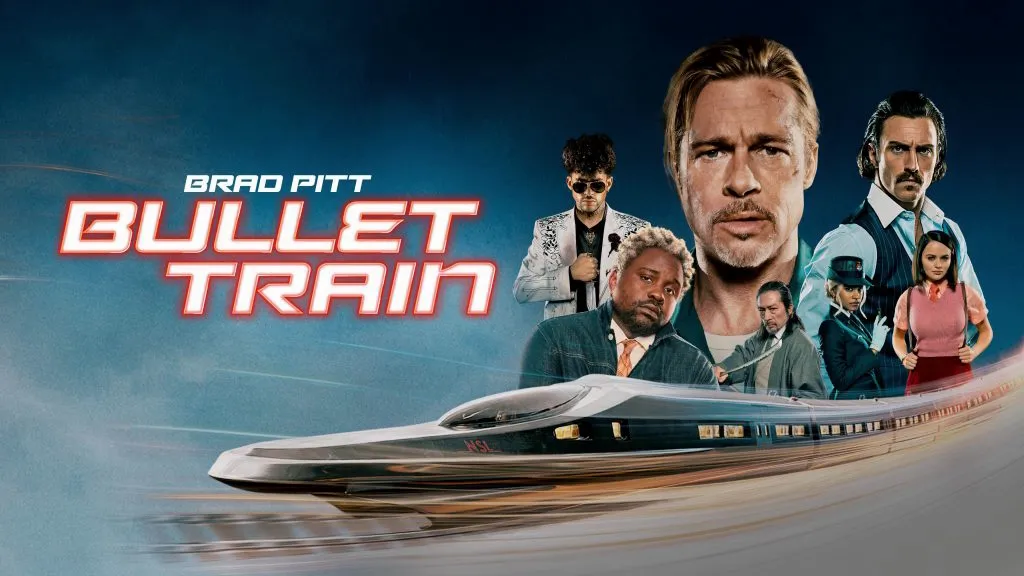 Title art from one of the best Brad Pitt films, Bullet Train.