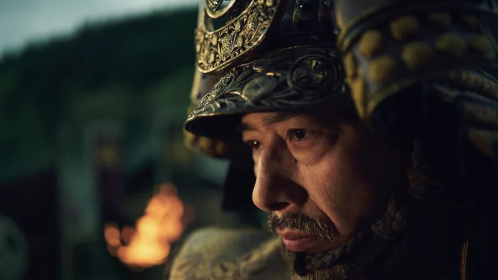 A still image of Hiroyuki Sanada as Yoshii Toranaga in the FX series, Shōgun.