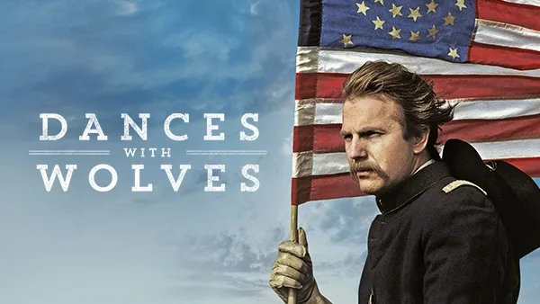 Title art for the Western movie, Dances with Wolves.