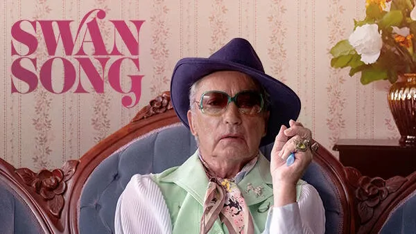 Title art for the Jennifer Coolidge film Swan Song.