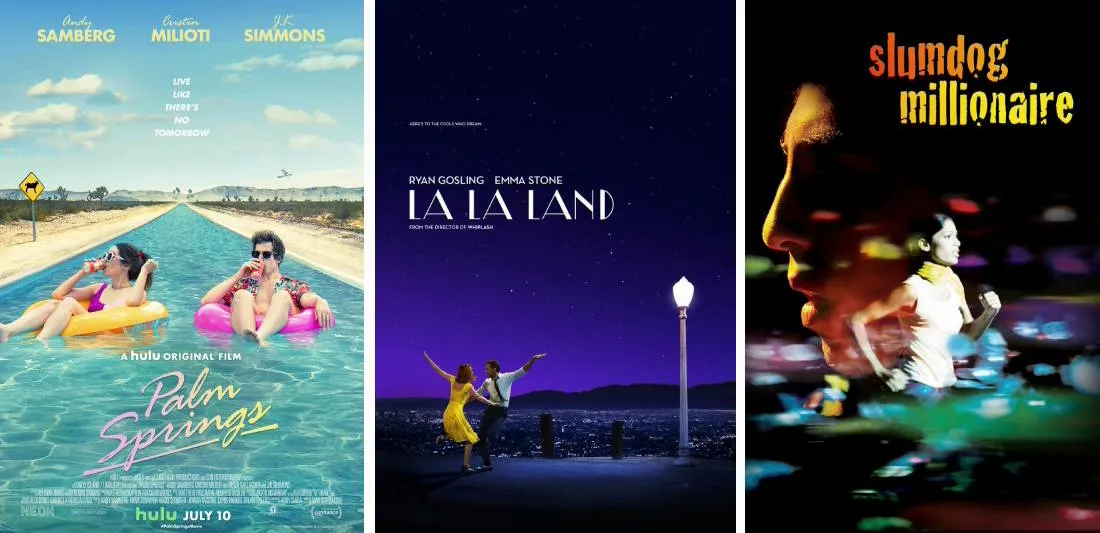 Title art for the best romance movies on Hulu