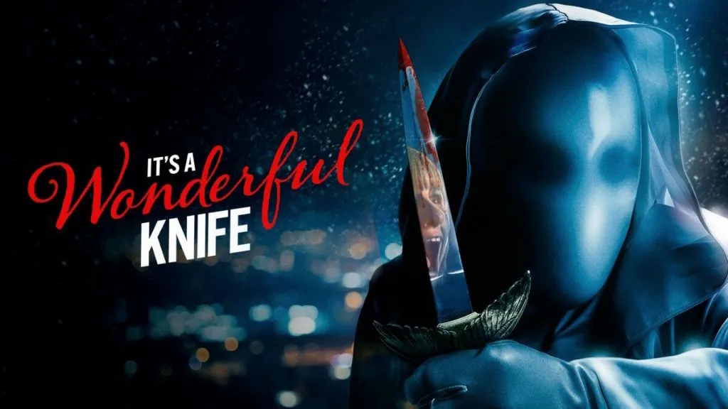 Title art for the holiday horror movie, It's A Wonderful Knife.