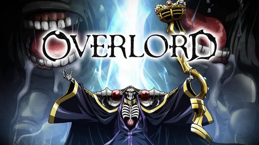 Title art from Overlord, one of the best isekai anime series.