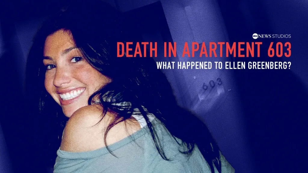 Title art for the true crime docuseries Death in Apartment 603: What Happened to Ellen Greenberg?