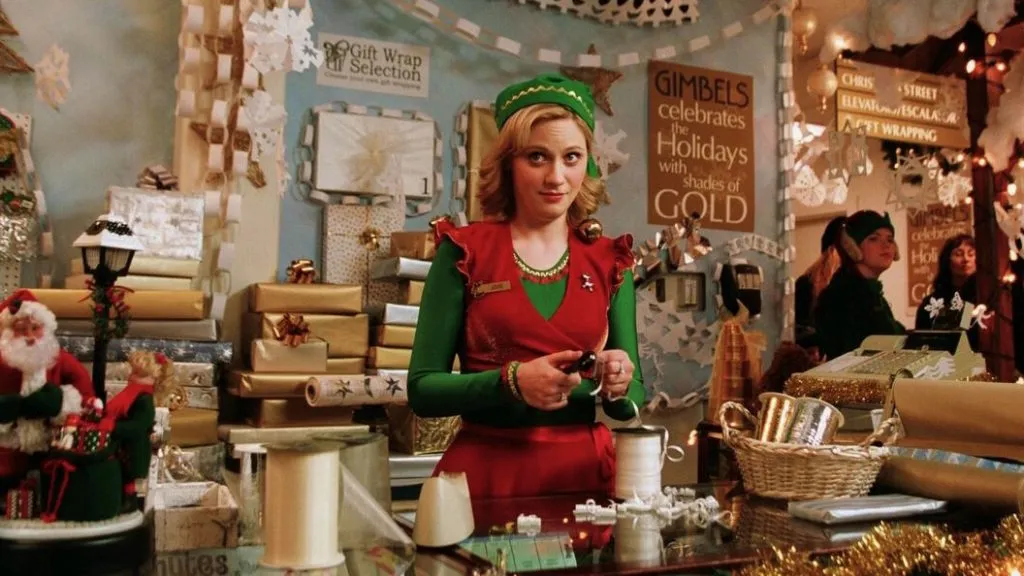 A still image of Zooey Deschanel as Jovie in the Christmas movie, Elf.