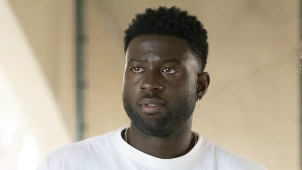 A still image of Sinqua Walls as Kamal in the White Men Can’t Jump remake movie.