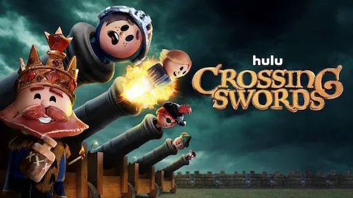 Title art for the Hulu Original adult cartoon, Crossing Swords.