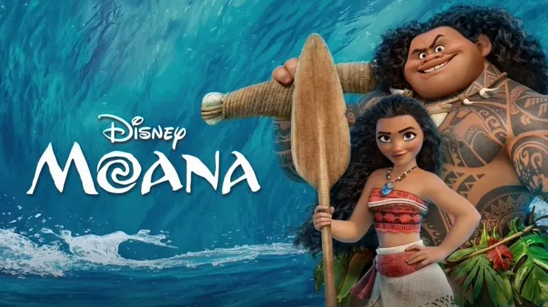Title art for the animated Dwayne Johnson movie Moana.