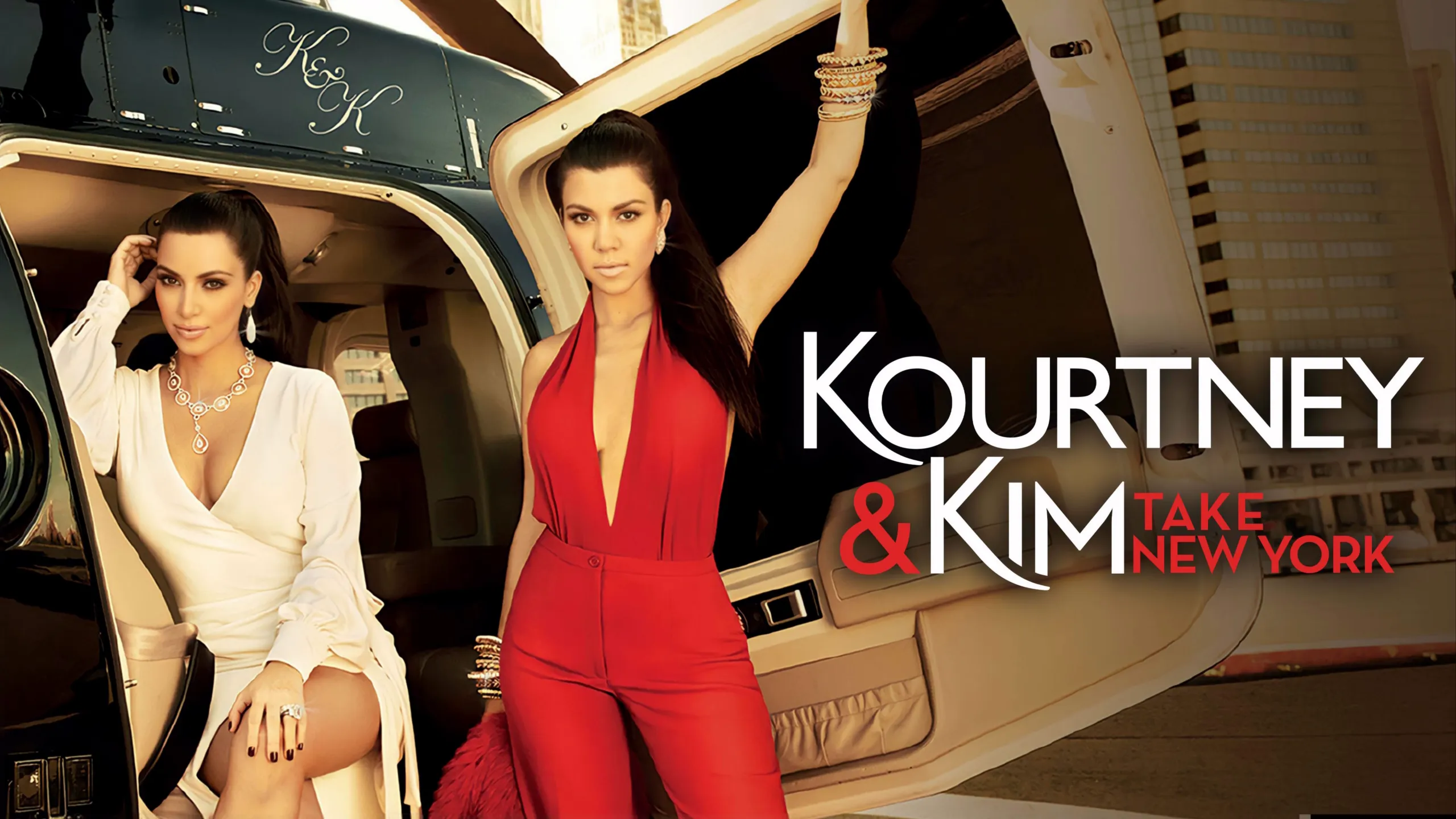 Title art for the Kardashian reality show Kourtney & Kim Take New York.