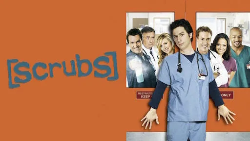 A still image from the feel-good medical sitcom, Scrubs.