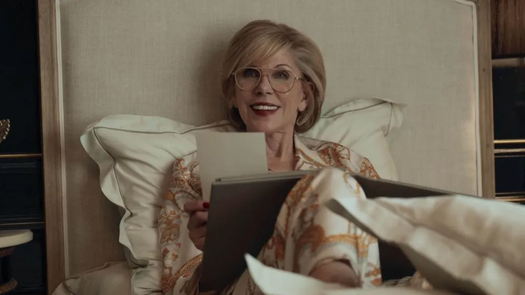 A still image of Christine Baranski as Victoria in the Hulu Original series, Nine Perfect Strangers.