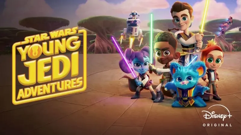 Title art for the Disney+ Original Star Wars show, Young Jedi Adventures.