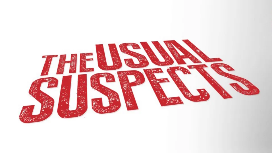 Title art for the murder mystery movie The Usual Suspects.