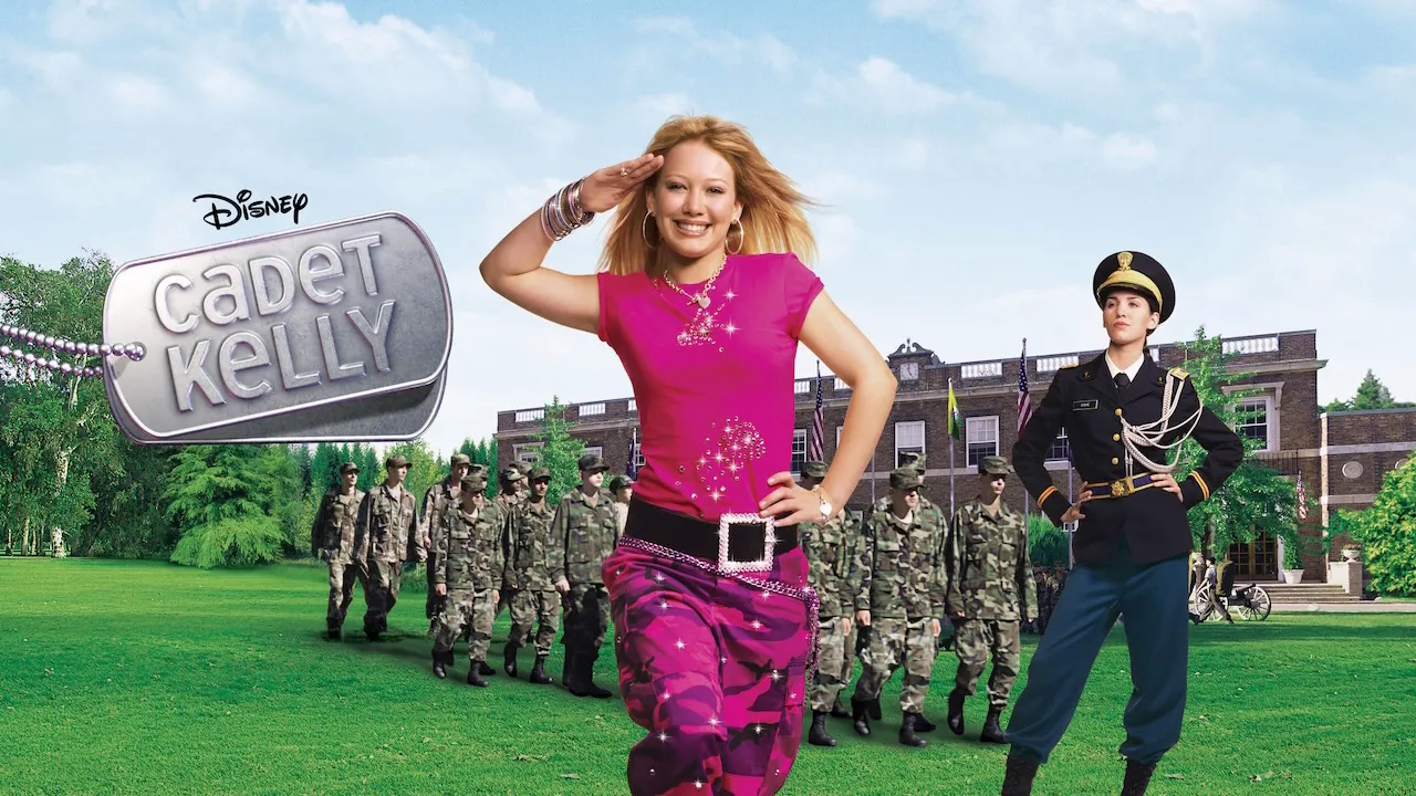 Title art for the Disney Channel Original Movie Cadet Kelly starring Hilary Duff.
