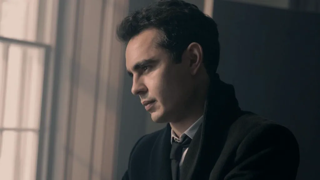 A still image of Max Minghella as Nick Blaine in The Handmaid’s Tale.