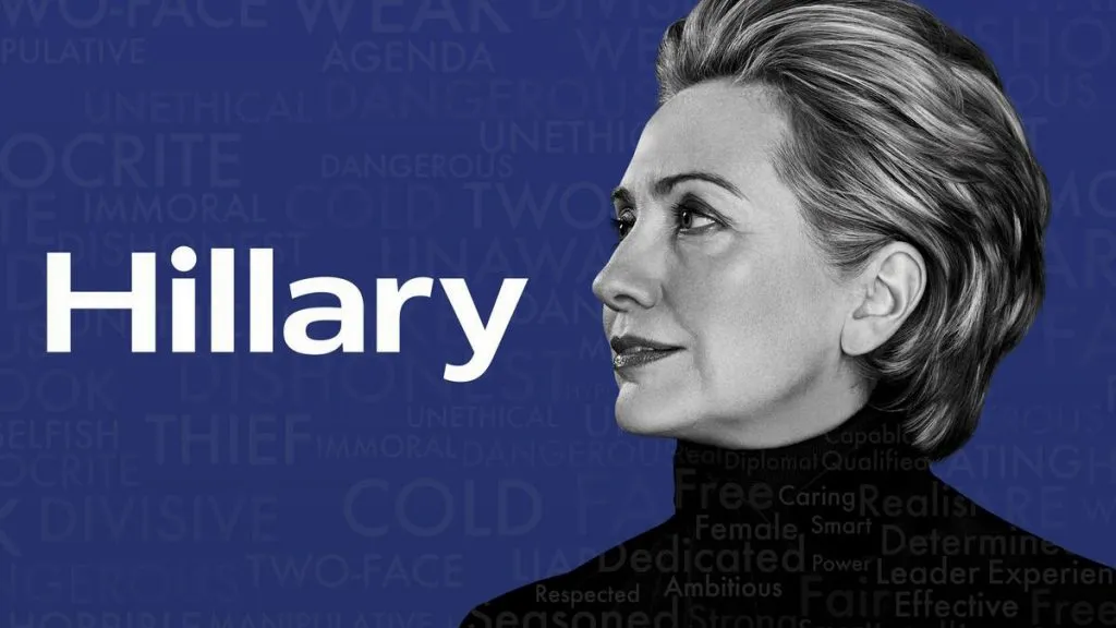 Title art for the political documentary Hillary, about Hillary Clinton.