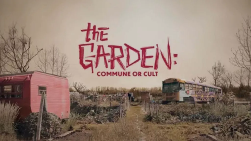Title art for the cult documentary, The Garden: Commune or Cult.