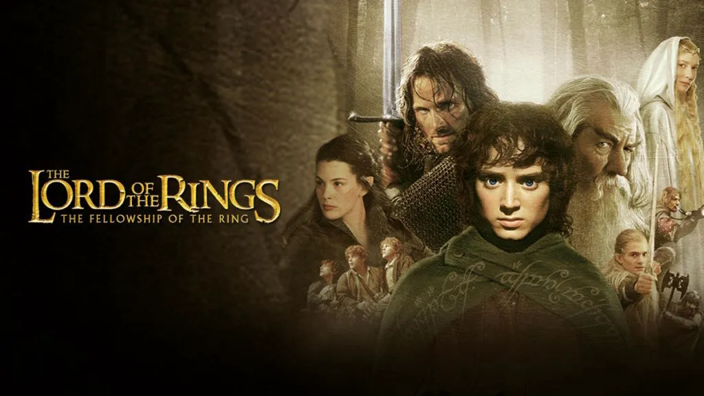 Title art for the movie based on the book, The Lord of the Rings: The Fellowship of the Ring.