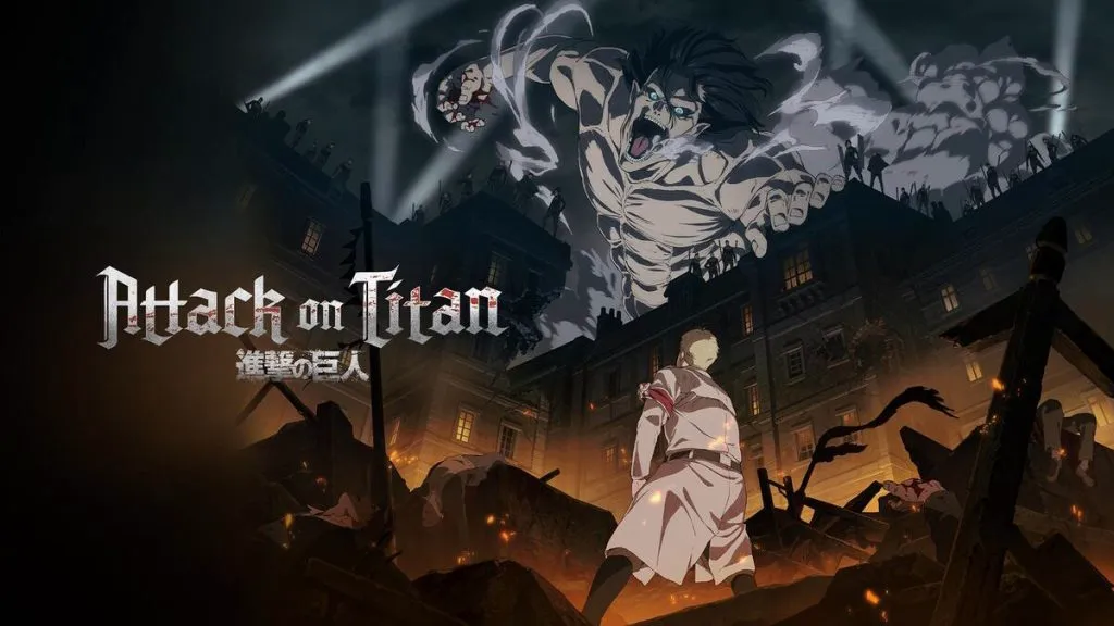 Title art for the anime series Attack on Titan.