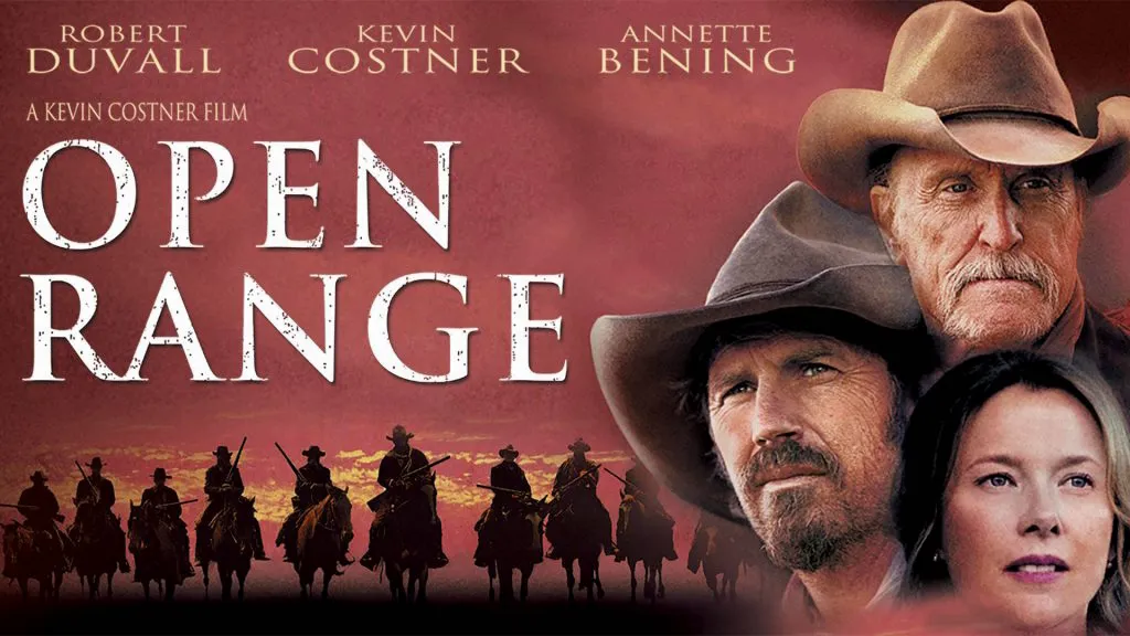Title art for the Western movie, Open Range.