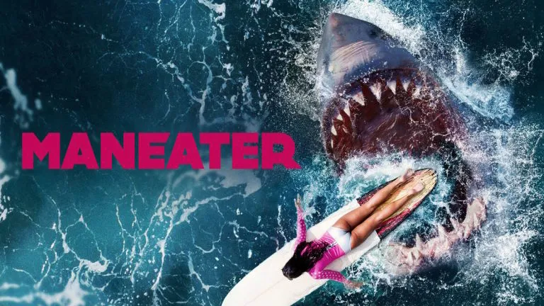 Title art for the shark movie, Maneater