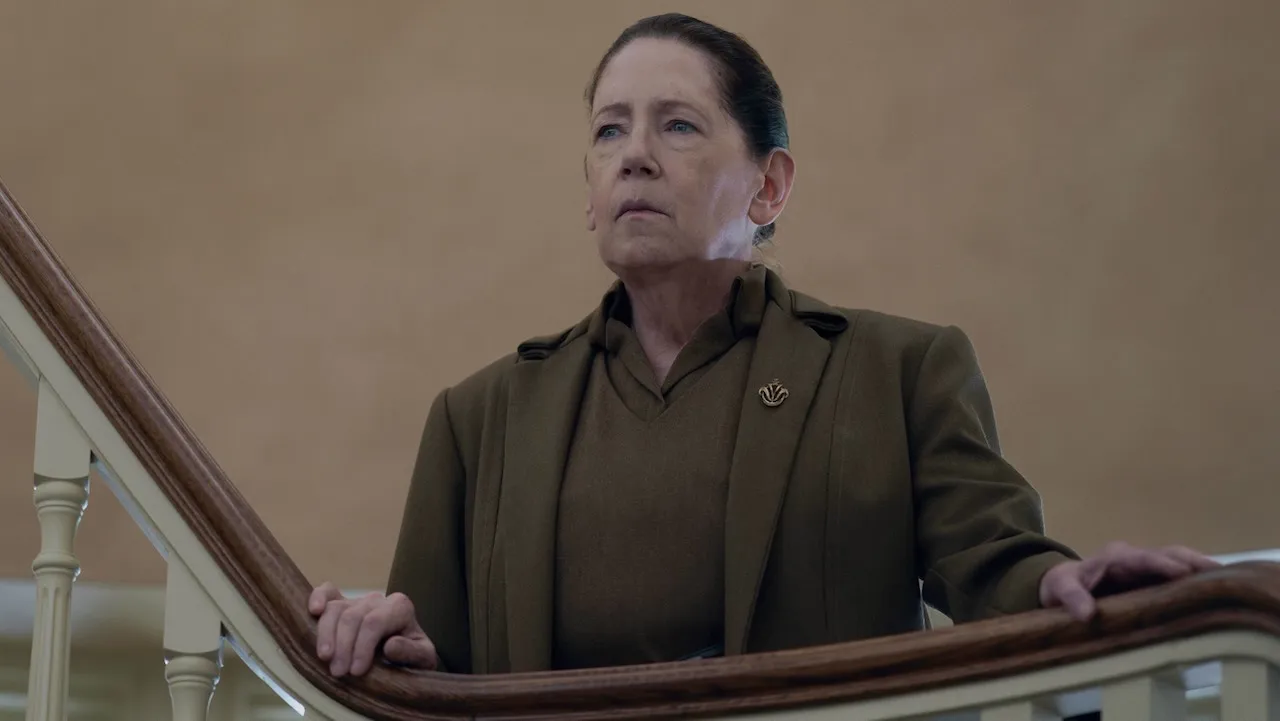 Ann Dowd as Aunt Lydia in The Testaments.
