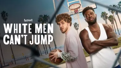 Title art for the remake of the basketball movie White Men Can’t Jump.