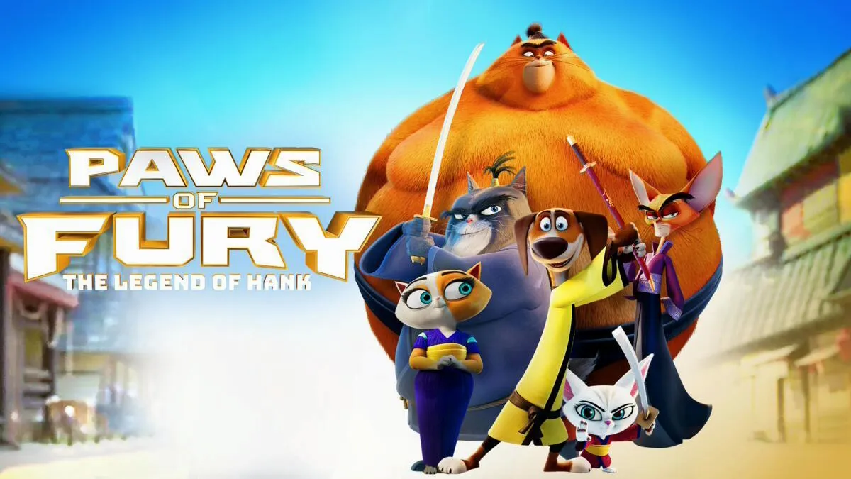 Title art for the animated movie Paws of Fury: The Legend of Hank.