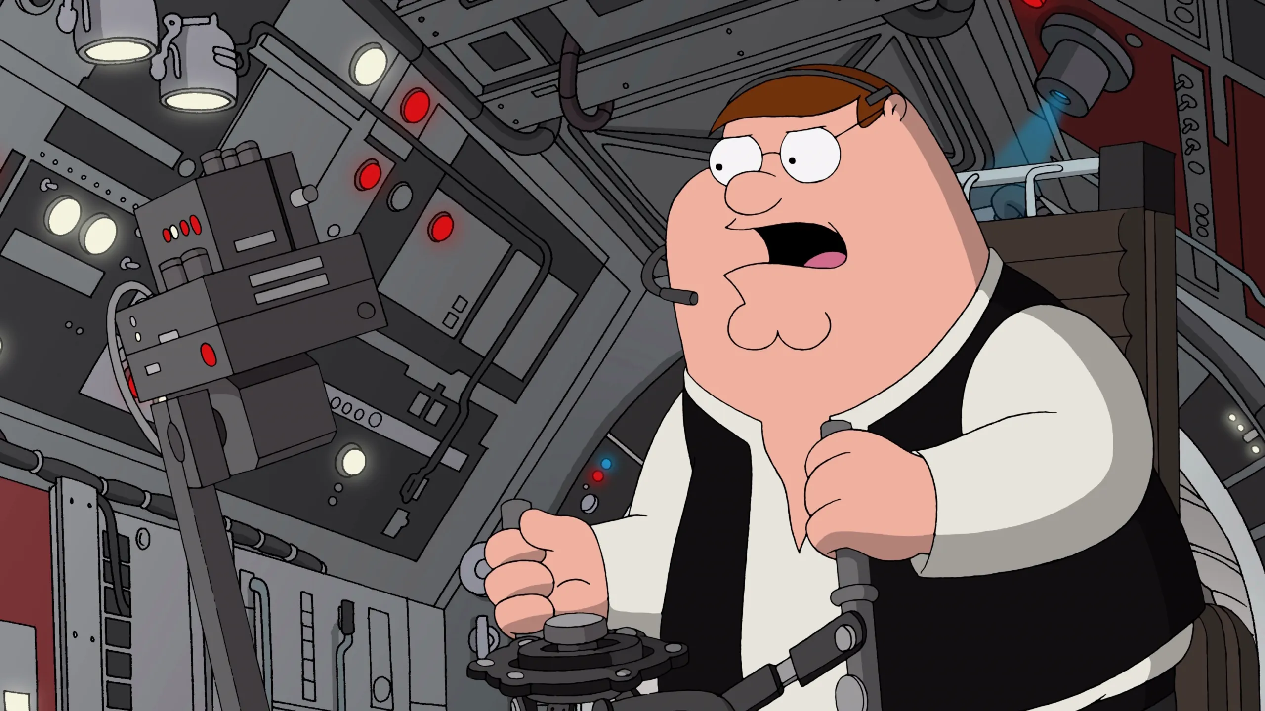 Peter Griffin as Han Solo in Family Guy Star Wars episode “Blue Harvest.”