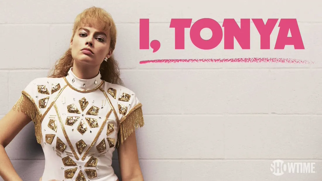 Title art for the movie I, Tonya featuring Margot Robbie as Tonya Harding