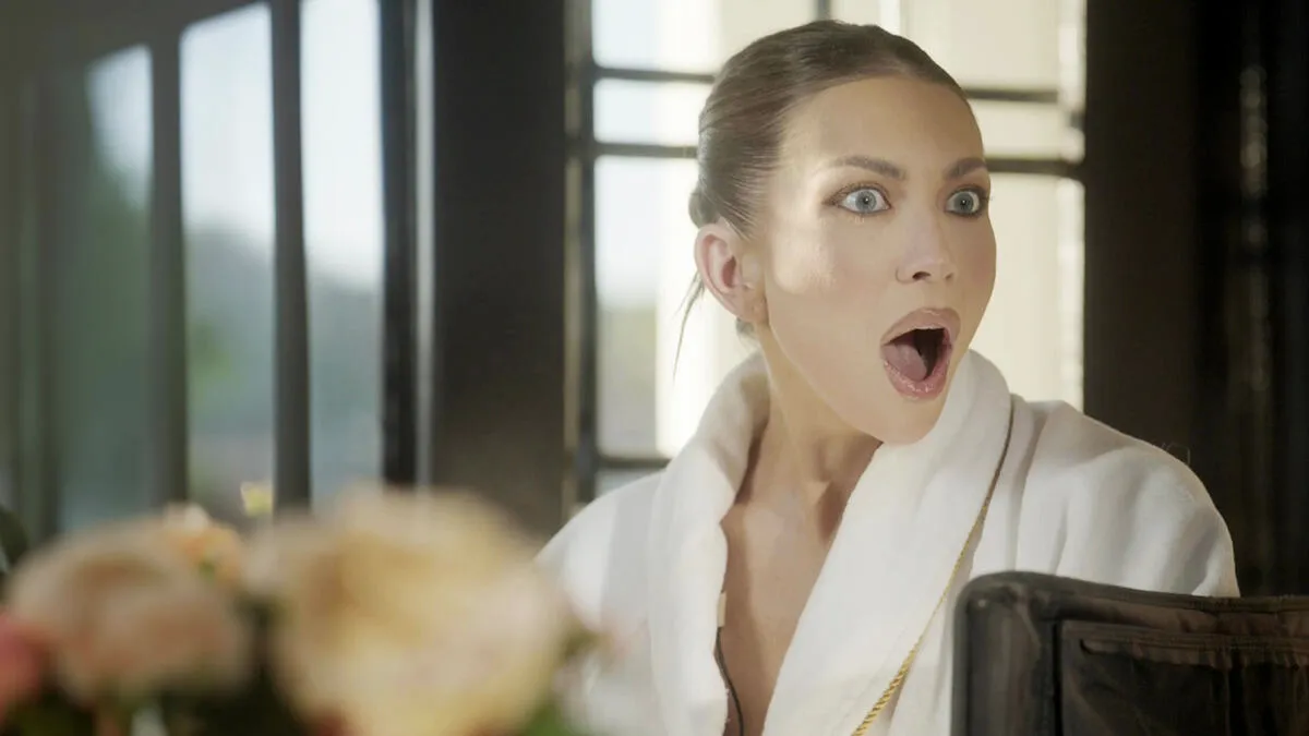 Stassi Schroeder looks surprised in a still from an episode of The House of Stassi.
