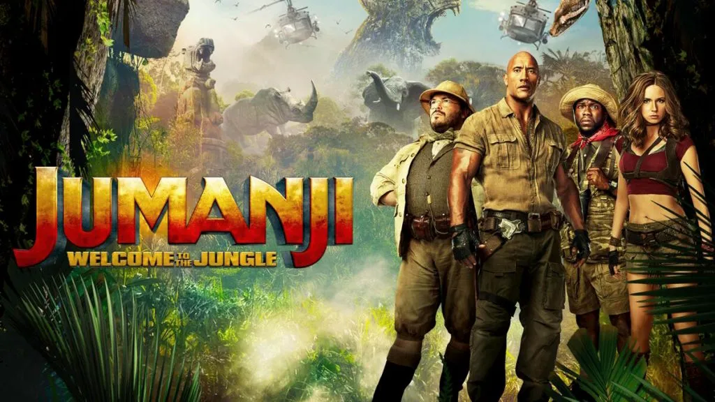 Title art for the Jumanji remake, Jumanji: Welcome to the Jungle.