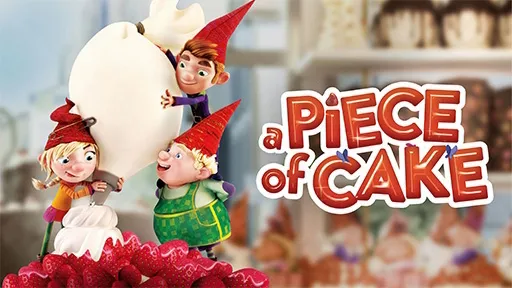 Title art for the animated Christmas movie, A Piece of Cake.