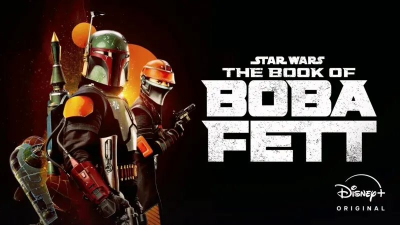 Title art for the TV show, The Book of Boba Fett, featuring Pedro Pascal.