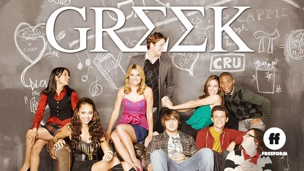 Title art for Freeform show Greek