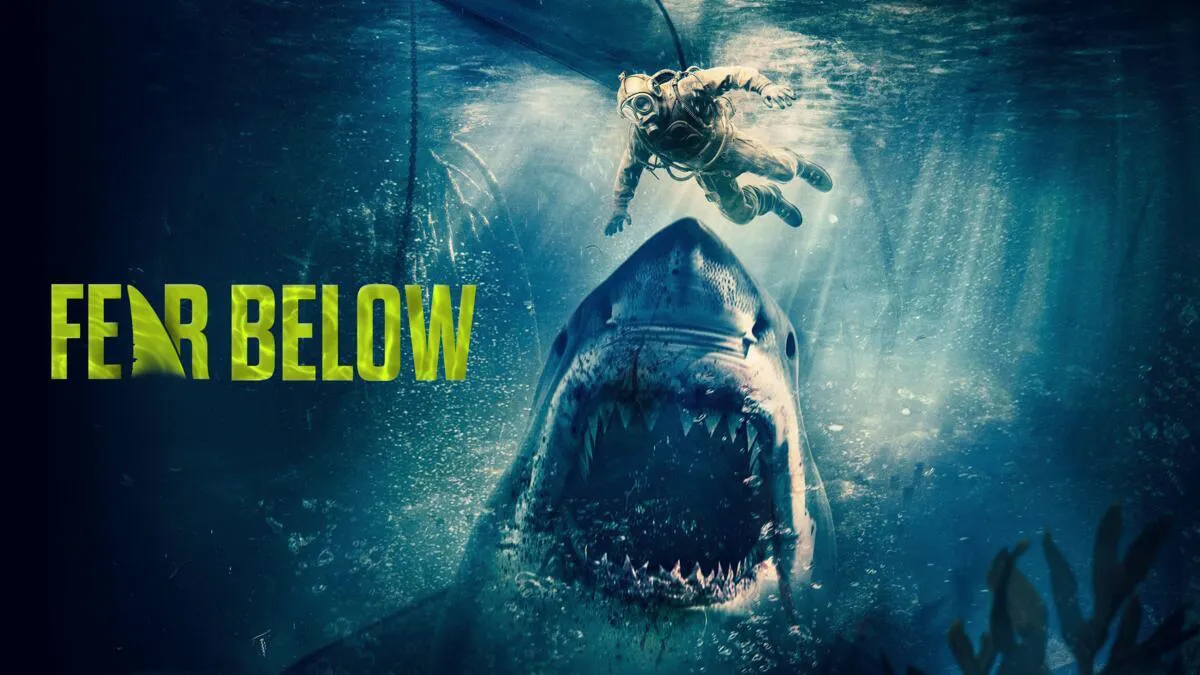 Title art for the shark movie Fear Below.