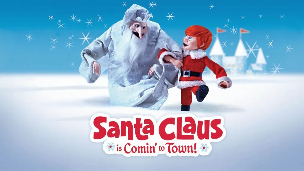Title art for the animated Chistmas movie, Santa Claus Is Comin’ to Town.