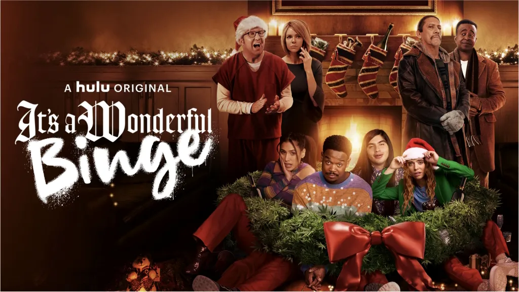 Title art for the Hulu Original Christmas movie, It’s a Wonderful Binge.