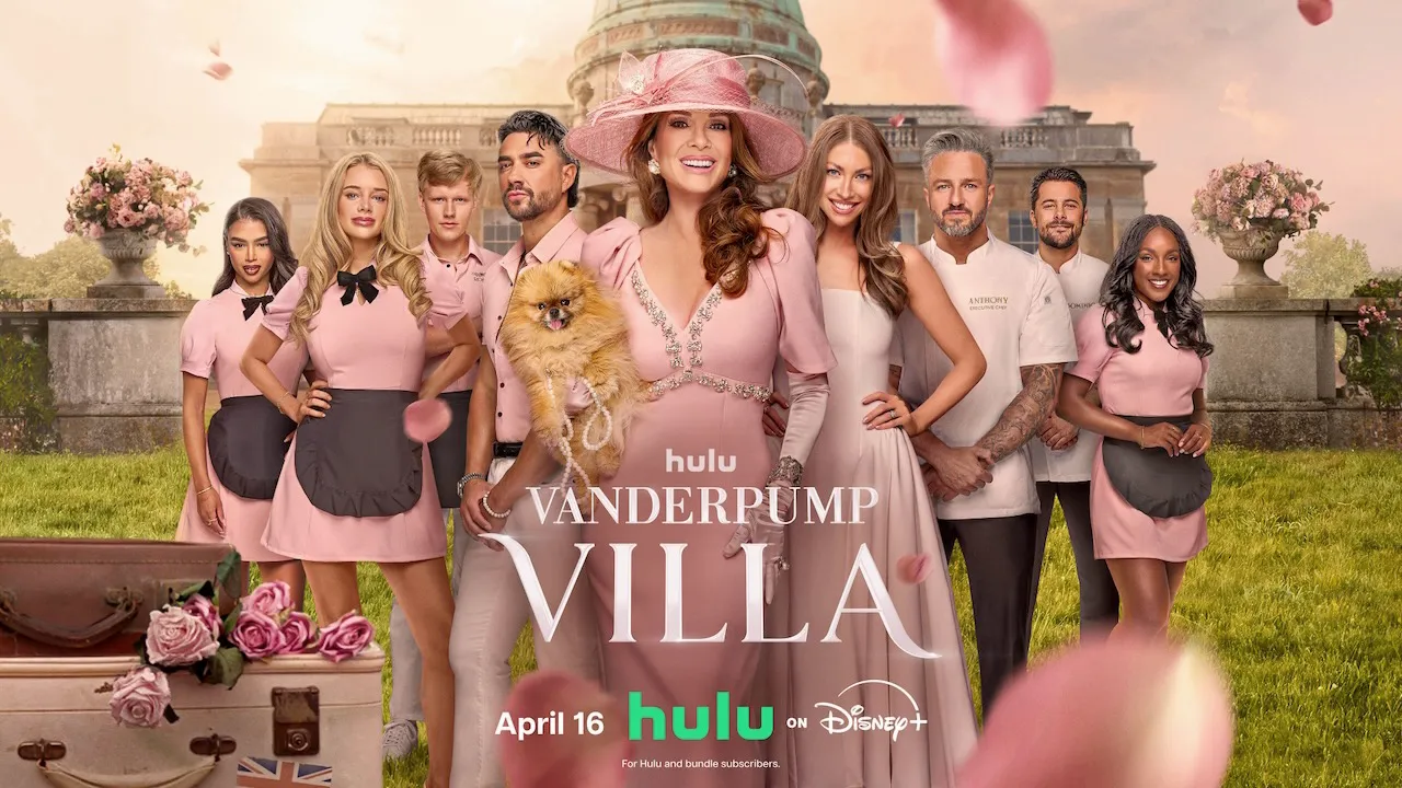 Title art for Season 3 of Vanderpump Villa on Hulu.