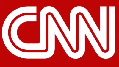 A white CNN logo against a red background.